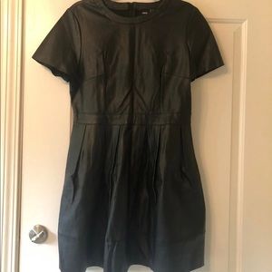 Black faux leather dress